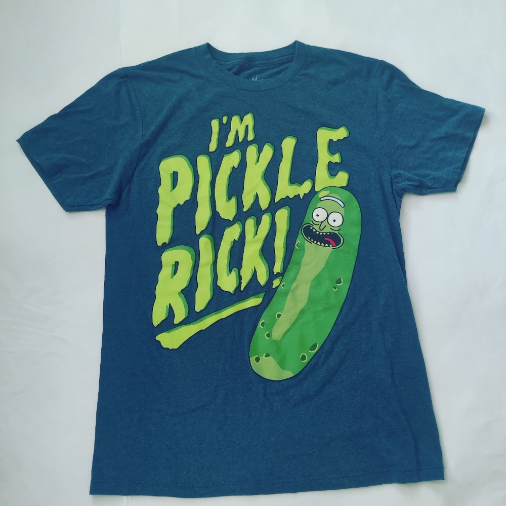 Ripple Junction Blue Pickle Rick Men's Shirt